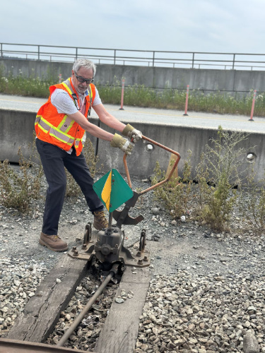 TTR West employee working on track