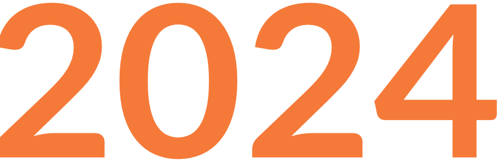 Large image of the date 2024 in orange