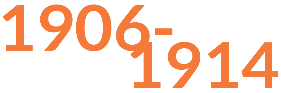 Large image of the date 1906-1914 in orange