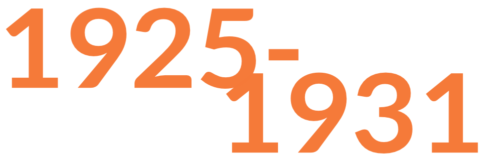 Large image of the date 1925-1931 in orange