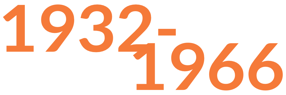 Large image of the date 1932-1966 in orange