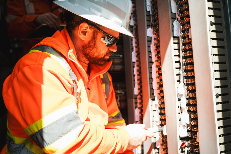 Image of TTR worker working on a panel