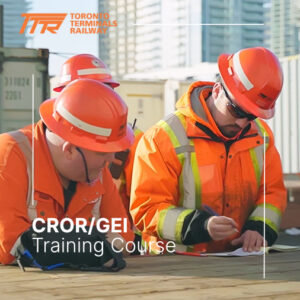 Workers filling out paperwork outside